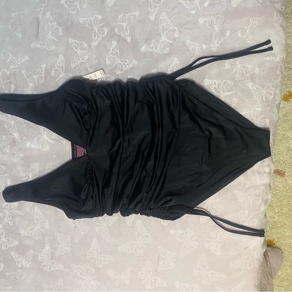 Victoria's Secret Black Ruched One-Piece